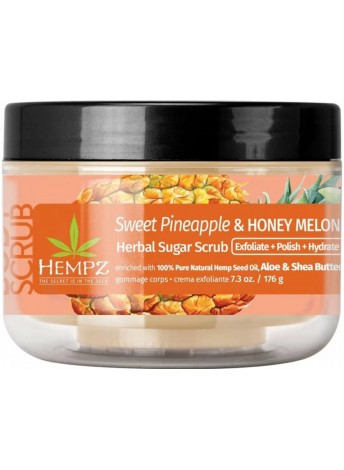 Цукровий скраб для тіла "Солодкий Ананас-Медова Диня" Hempz Sweet Pineapple & Honey Melon Herbal Sugar Scrub 176 г