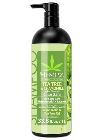 Шампунь для догляду за шкірою голови Чайне дерево, ромашка та веганський біотин Hempz Tea Tree & Chamomile Herbal 1000 мл Шампунь для догляду за шкірою голови Чайне дерево, ромашка та веганський біотин Hempz Tea Tree & Chamomile Herbal 1000 мл