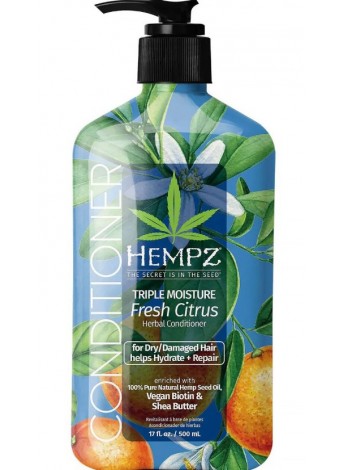 Кондиціонер для сухого волосся "Потрійне зволоження" Hempz Triple Moisture Fresh Citrus Herbal Conditioner 500 мл