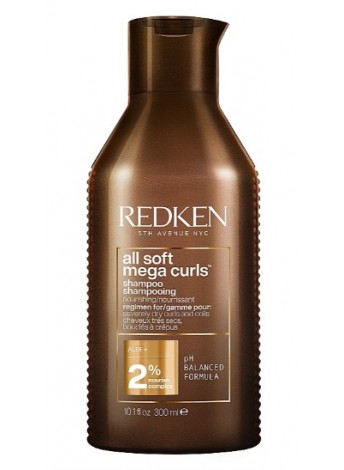 Шампунь для тьмяного дуже сухого кучерявого волосся Redken All Soft Mega Curl Shampoo 300 мл