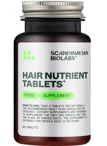 Біодобавка з поживними речовинами Scandinavian Biolabs Hair Nutrient Tablets Food Supplement 60 табл
