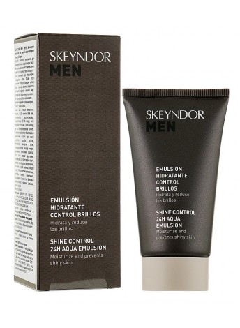 Зволожуюча емульсія контроль блиску 24 годин для жирної шкіри обличчя Skeyndor Men Shine Control 24H Aqua Emulsion 50 мл